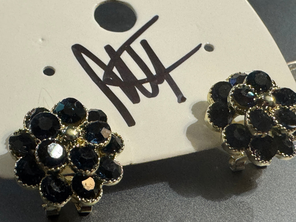 Crystal Flower Cluster Stud Earrings, Five Colors