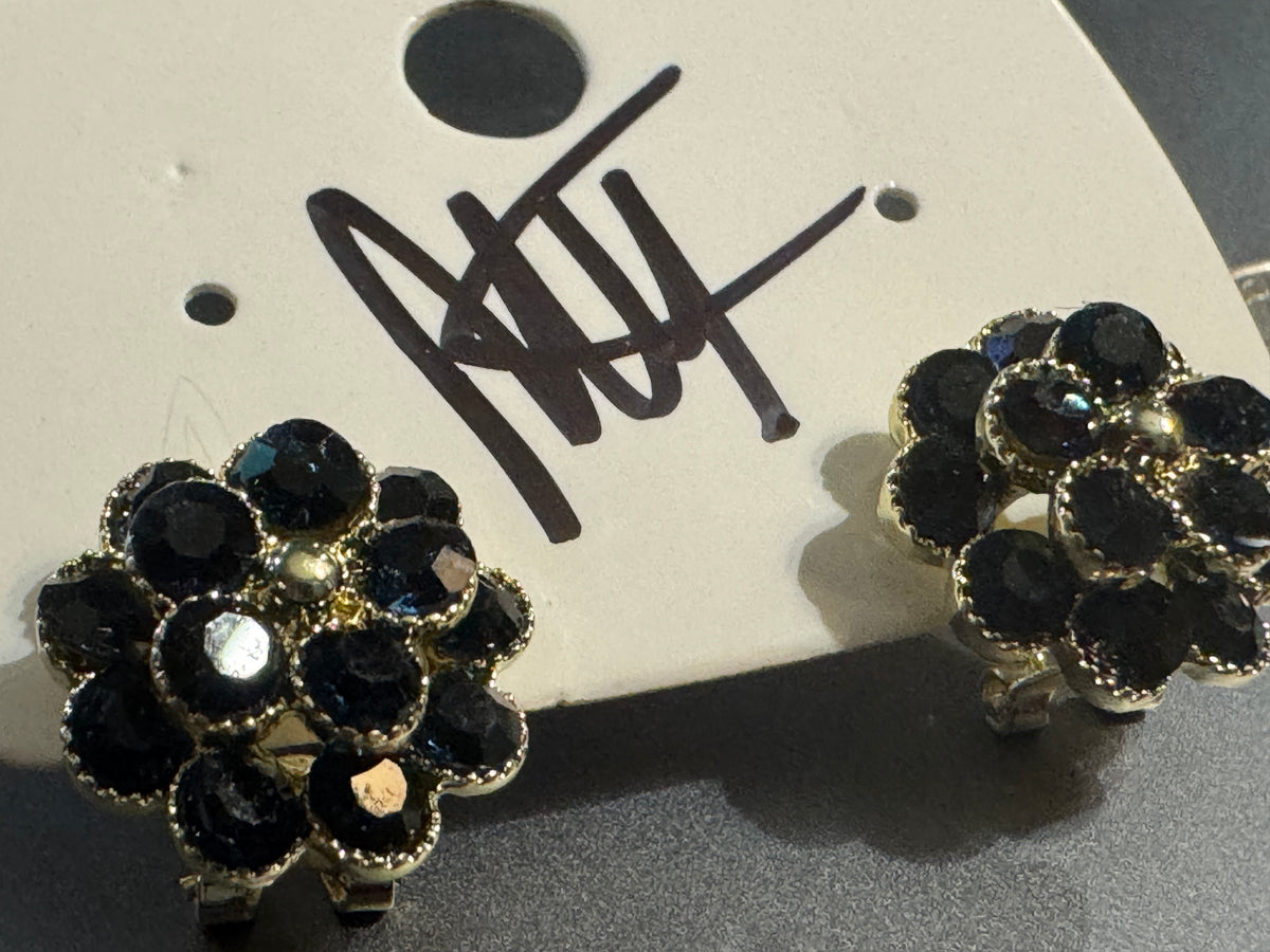 Crystal Flower Cluster Stud Earrings, Five Colors