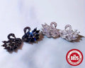 Sterling Silver Crystal Swan Earrings