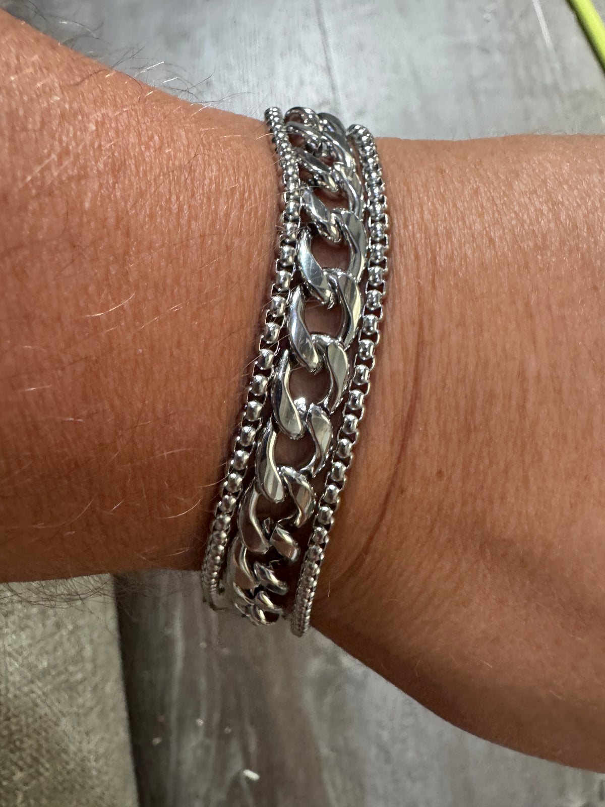 Layered Curb Chain Bracelet