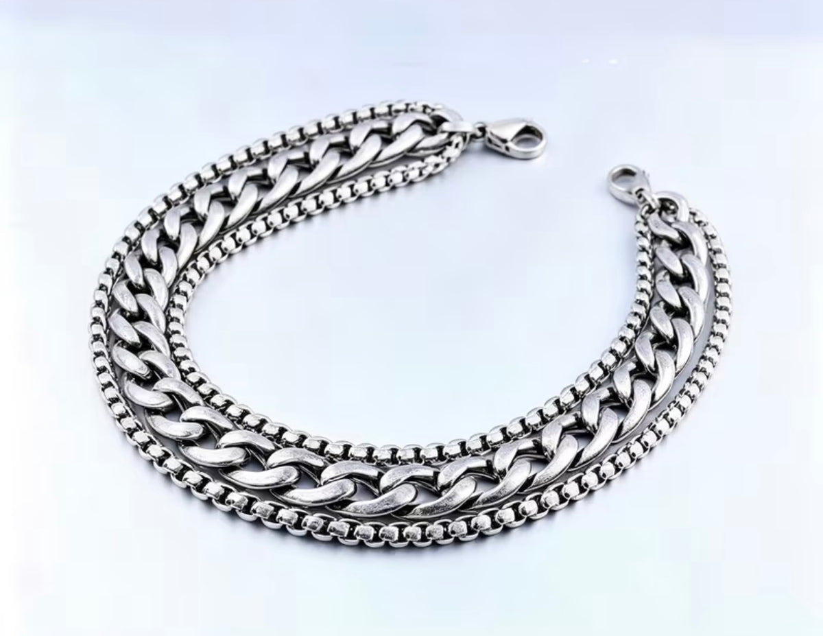 Layered Curb Chain Bracelet