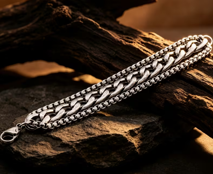 Layered Curb Chain Bracelet