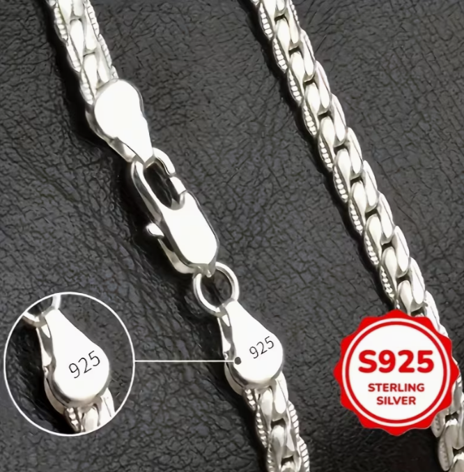 Sterling Silver Flat Curb Chain Necklace