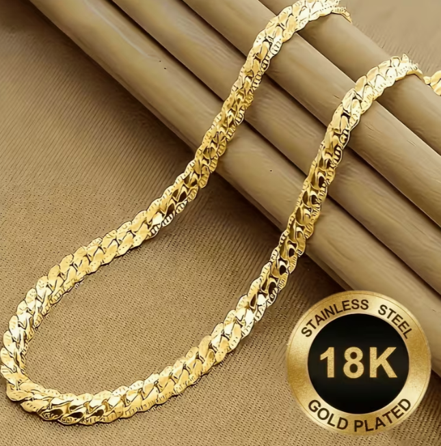 18K Gold Plated Herringbone Chain Necklace