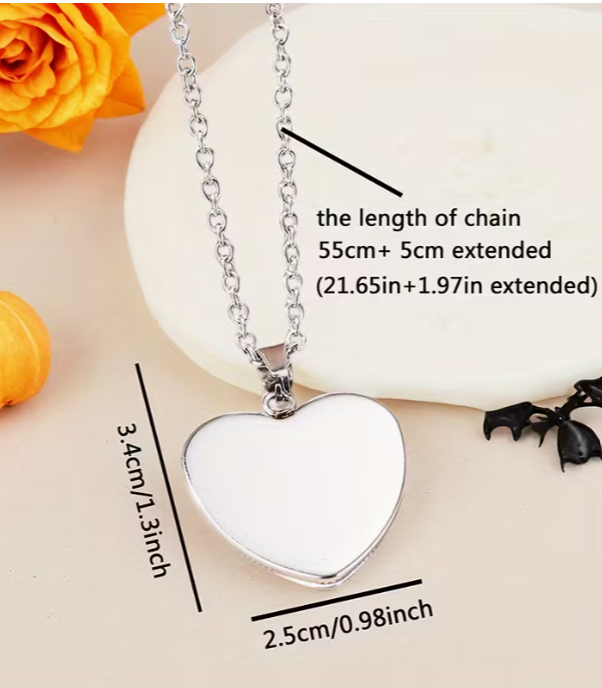 Autumn Maple Leaf Heart Pendant Necklace