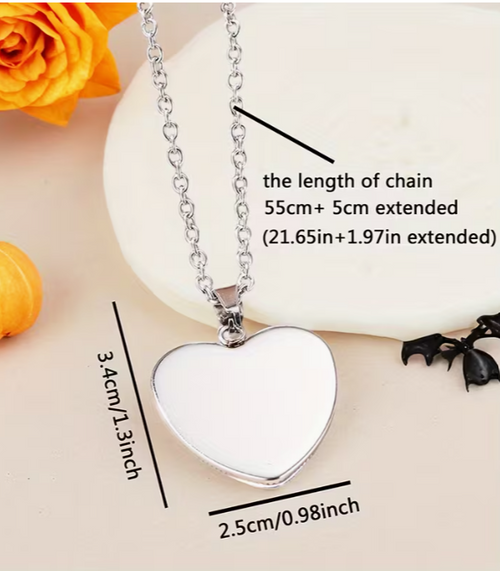 Autumn Maple Leaf Heart Pendant Necklace