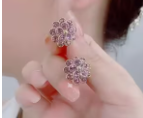Crystal Flower Cluster Stud Earrings, Five Colors