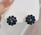 Crystal Flower Cluster Stud Earrings, Five Colors