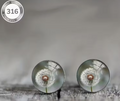 Dandelion Glass Dome Stud Earrings, 316 Stainless Steel