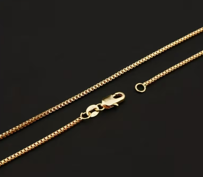 22 Inch Gold Box Chain Necklace for Pendants and Jewelry Making