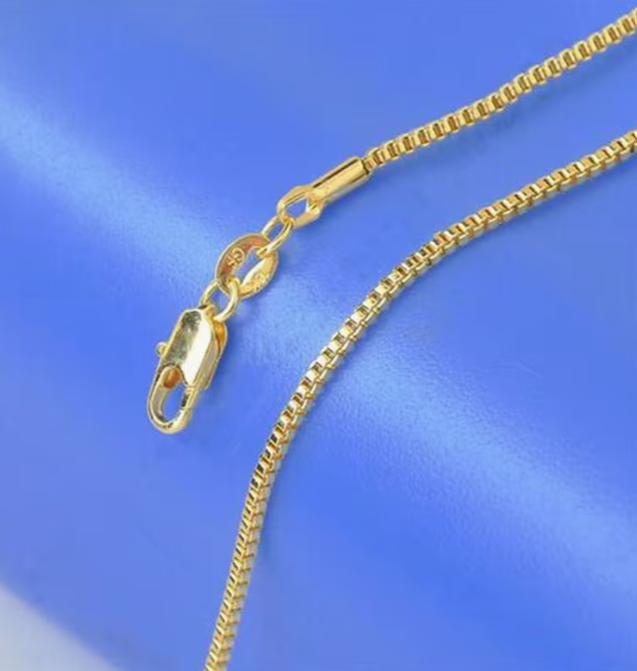 22 Inch Gold Box Chain Necklace for Pendants and Jewelry Making