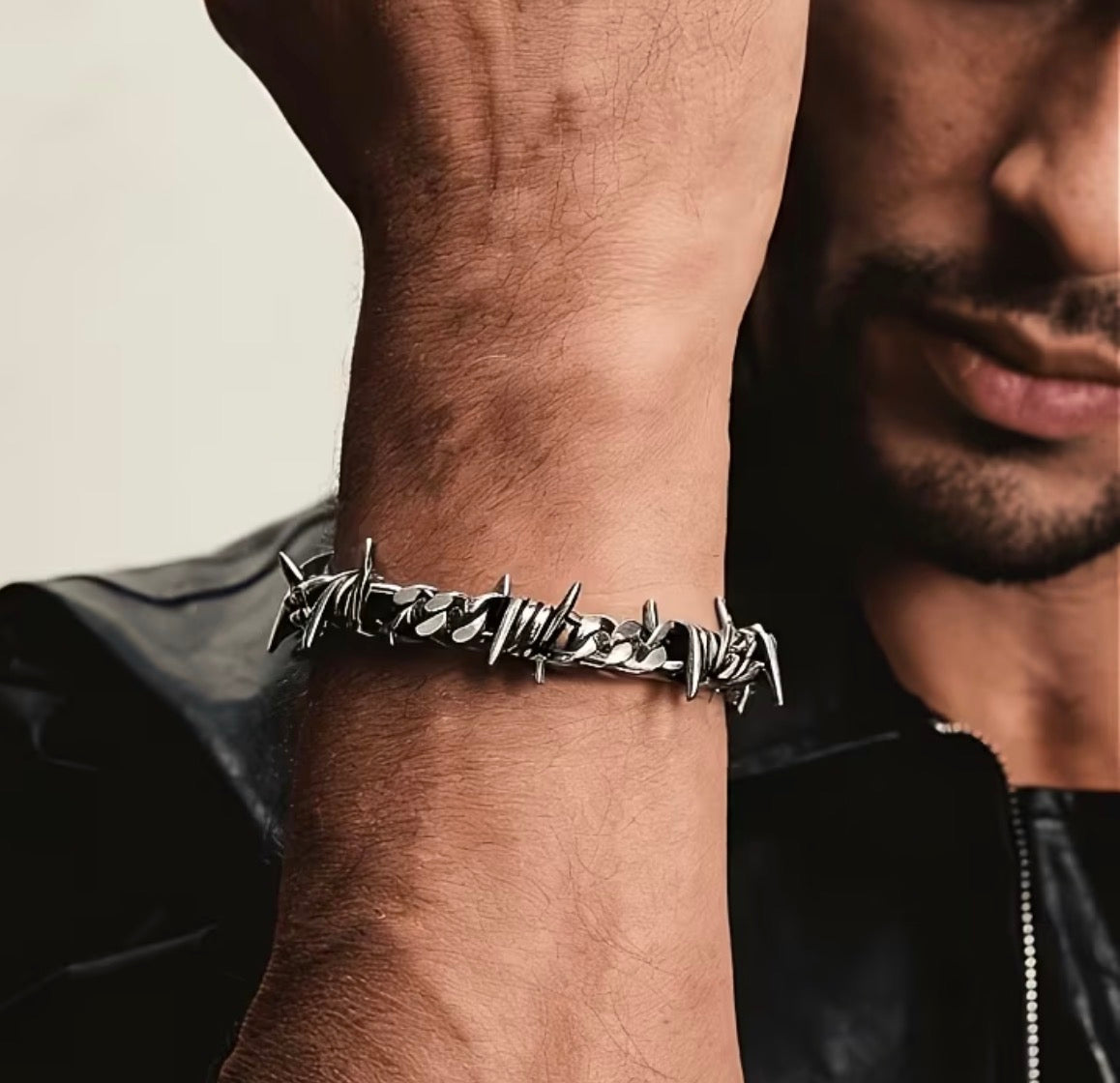 Barbed Wire Cuban Link Bracelet